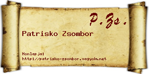 Patrisko Zsombor névjegykártya